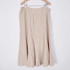 Olsen Europe Womens Linen Maxi Skirt in Cream A-line